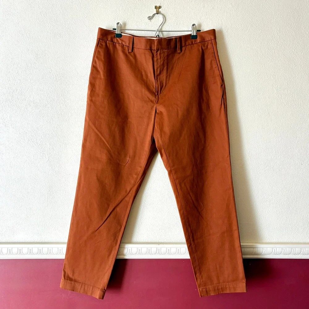 Banana Republic Mason Athletic Tapered Fit Chinos Burnt Sienna Orange 36x30 Mens